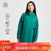 KOLON SPORT可隆女冲锋衣戈尔户外防水夹克透湿防风外套 深绿色DG XS