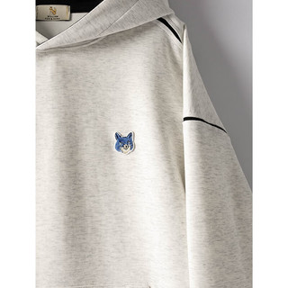 William fox&sons &威廉福克斯空气层科技弹力面料散边工艺破缝设计狐狸蓝标套头卫衣 灰色 L/50