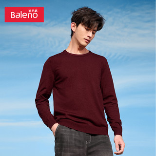 Baleno 班尼路 复古圆领纯色长袖男文艺青年套头通勤毛衣时尚舒适