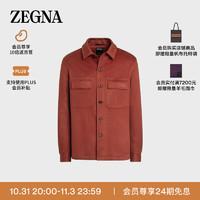 杰尼亚 Zegna）23秋冬男士深红色 Oasi Cashmere 衬衫外套UCV46A6-SOT6-307-M