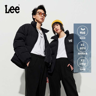 Lee XLINE23秋冬新品舒适基础款立领男女同款面包羽绒服LUT0072557 黑色（尺码偏大，拍小一码） L