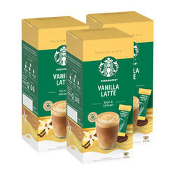 STARBUCKS 星巴克 進口家享花式香草拿鐵精品咖啡即溶速溶21.5g*4袋*3盒
