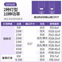 公牛led小灯泡E27大螺旋口直筒泡6W9.5W吊灯节能灯照明