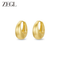 ZEGL金色C型圆圈耳环女潮欧美轻奢高级感耳钉复古耳饰 C型水滴耳环