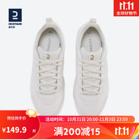 迪卡侬小白鞋板鞋男女休闲网球鞋减震鞋IVE1金色LOGO39-4348189