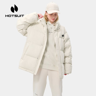 HOTSUIT后秀羽绒服短款男女冬季户外运动休闲防风加厚保暖面包服外套 静谧白-男女同款 XL