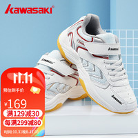 kawasaki/川崎 男童女童小青少年儿童羽毛球鞋防滑减震透气鞋 KC-03D 白色 32