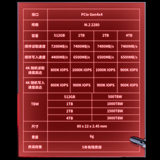 Lexar 雷克沙 ARES 战神 M.2 NVMe 固态硬盘 2TB（PCIe 4.0）