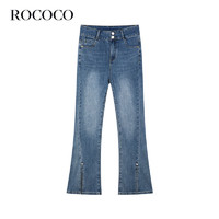 洛可可（ROCOCO）【商场同款】 蓝色牛仔裤冬高腰时尚显瘦女裤 牛仔蓝 L