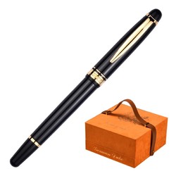 DUKE 公爵 146#伯尼特系列14K金笔签名金属钢笔练字礼盒装时尚礼品馈赠（14K金笔尖） 亮光黑14k金笔（0.50mm）