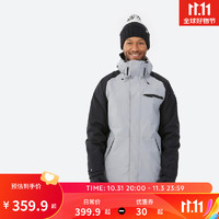 DECATHLON 迪卡侬 滑雪服单板男防水防风保暖装备OVW3 男士钢灰色滑雪衣