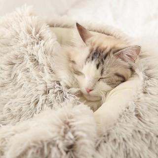 秀逗猫 被子猫窝四季通用冬季保暖半封闭式猫咪冬天睡觉用品宠物贝壳猫窝