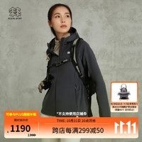 KOLON SPORT/可隆针织夹克 女子户外运动弹力内里抓绒休闲外套【】 LKJK3AN116-BK 黑 175/XL