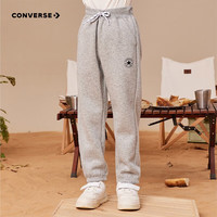 CONVERSE 匡威 童装男童保暖加绒长裤2023秋冬儿童针织休闲运动裤子儿童卫裤 岩岭灰(冬季加绒）