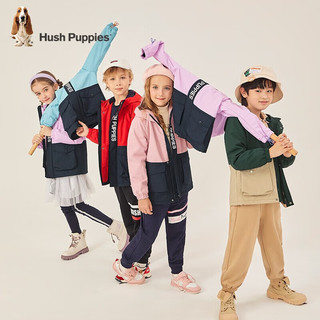 暇步士（Hush Puppies）童装儿童厚风衣男童女童秋冬季男女大童舒适摇粒绒风衣 浅丁香 120cm