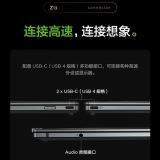ThinkPad 联想 Z13锐龙处理器13.3英寸 高性能商务轻薄笔记本电脑触控屏 R7-PRO 6860Z 16G 512G 北极灰