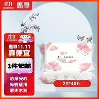 惠寻 京东自有品牌 母婴手口湿巾2包*40片无盖（80片）温和清洁