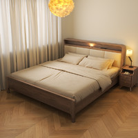 掘素 实木床双人床现代简约北欧1.8米主卧大床高箱储物床1.5次卧床