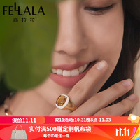 翡拉拉（fellala）原创桂语小众设计感高级感气质珐琅戒指女时尚百搭指戒 S