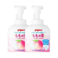 Pigeon 贝亲 婴儿桃叶精华洗发沐浴露2合1 泡沫型 450ml*2