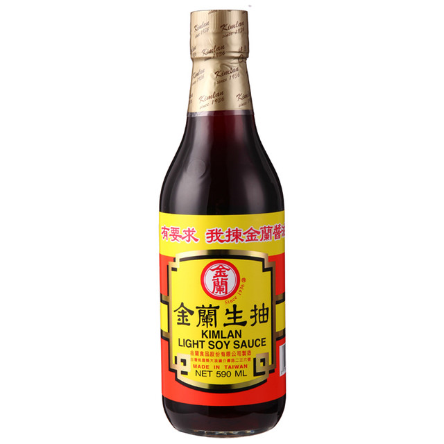 KIMLAN 金兰 中国台湾 生抽酱油 590ml 玻璃瓶 凉拌烧菜蘸酱