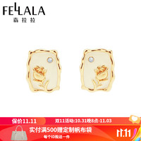 翡拉拉（fellala）柔白系列原创小众设计高级感耳钉玫瑰花耳环女时尚潮流耳饰 耳环