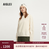 AIGLE 艾高 秋户外运动休闲时尚简约舒适圆领卫衣女士上衣 粉白色 AO033 40(170/92A)