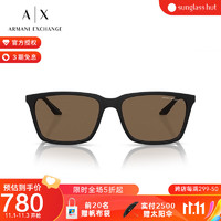 阿玛尼ARMANI EXCHANGE太阳镜男偏光开车驾驶方形眼镜0AX4138SF 深棕色镜片/哑光驼色镜腿807873 57