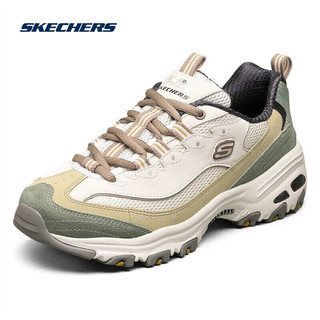 SKECHERS 斯凯奇 奶茶熊丨Skechers女款夏撞色休闲运动鞋软底跑步鞋厚底增高老爹鞋