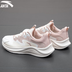 anta安踏女鞋运动鞋子女秋冬季新款透气保暖软底皮网面鞋跑步鞋休闲