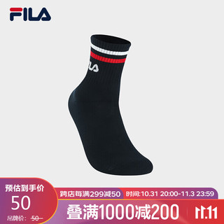 FILA 斐乐 官方男袜中腰袜2023秋简约运动袜休闲袜舒适中筒袜