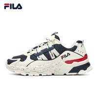 FILA 斐乐 TREK满天星老爹鞋男女同款休闲时尚 男-白芦笋/军礼蓝-AWD 43