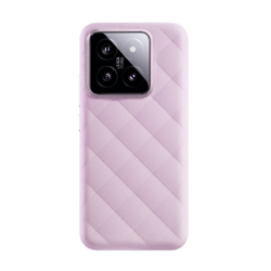 MI 小米 Xiaomi 14 菱格素皮保护壳 雪粉色