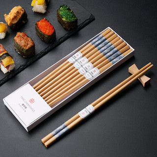 PLUS会员：唐宗筷 筷子 筷子家用天然竹筷 家庭碳化餐具套装8双装TK13-0372