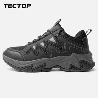TECTOP 探拓 户外登山鞋 情侣款舒适防滑低帮透气越野鞋减震徒步鞋 男款黑色 39