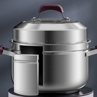 88VIP：炊大皇 蒸美味不锈钢汤蒸锅24cm食品级304不锈钢家用双层多功能 1件装