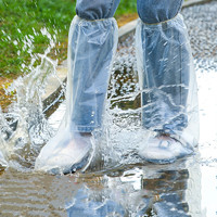 黑精鹰 一次性雨鞋鞋套下雨天防水防滑透明塑料室外加厚耐磨隔离脚套防雨