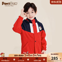 PawinPaw【商场同款】小熊童装23年春男童棉服冲锋衣加绒 红色/20 120