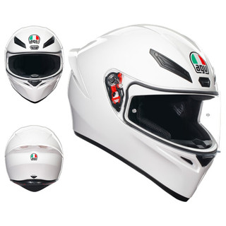 AGV头盔K1S摩托车头盔男女四季机车防雾全盔赛道跑盔3C认证 K1S亮白 XL（适合59-60头围）