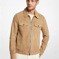 Suede Zip-Up Trucker Jacket