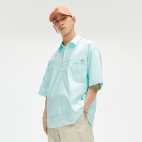 GXG男装【X-LAB】稀奇艺术联名夏季商场同款休闲蓝色短袖衬衫