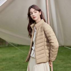 波司登女士羽绒服_bosideng 波司登 羽绒服90鸭绒女款立领轻柔短款