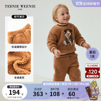Teenie Weenie Kids小熊童装男女宝宝仿羊羔绒运动裤 米色 110cm