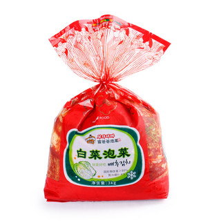 Fubaba 富爸爸 年货 白菜泡菜3kg/袋 棵状未切 韩式辣白菜泡菜下饭菜