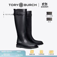 TORY BURCH 牛皮革长筒骑士靴女鞋 150030 纯黑色 006 6  36.5