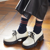 Tabio条纹袜子女秋冬中筒袜运动袜女士棉袜长袜小腿袜女袜子