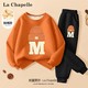 La Chapelle 男童冬季加绒加厚卫衣套装大童男孩童装儿童冬装保暖衣服