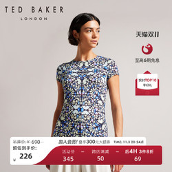 TED BAKER 2023夏季新款蝴蝶印花简约女士短袖修身T恤268246