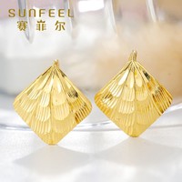 抖音超值购：SUNFEEL 赛菲尔 足金999.9黄金耳饰雀羽耳勾RCA00073