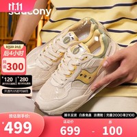 saucony 索康尼 榴莲鞋休闲鞋男SHADOW 5000X复古情侣运动鞋 米黄7 40.5 (255mm）